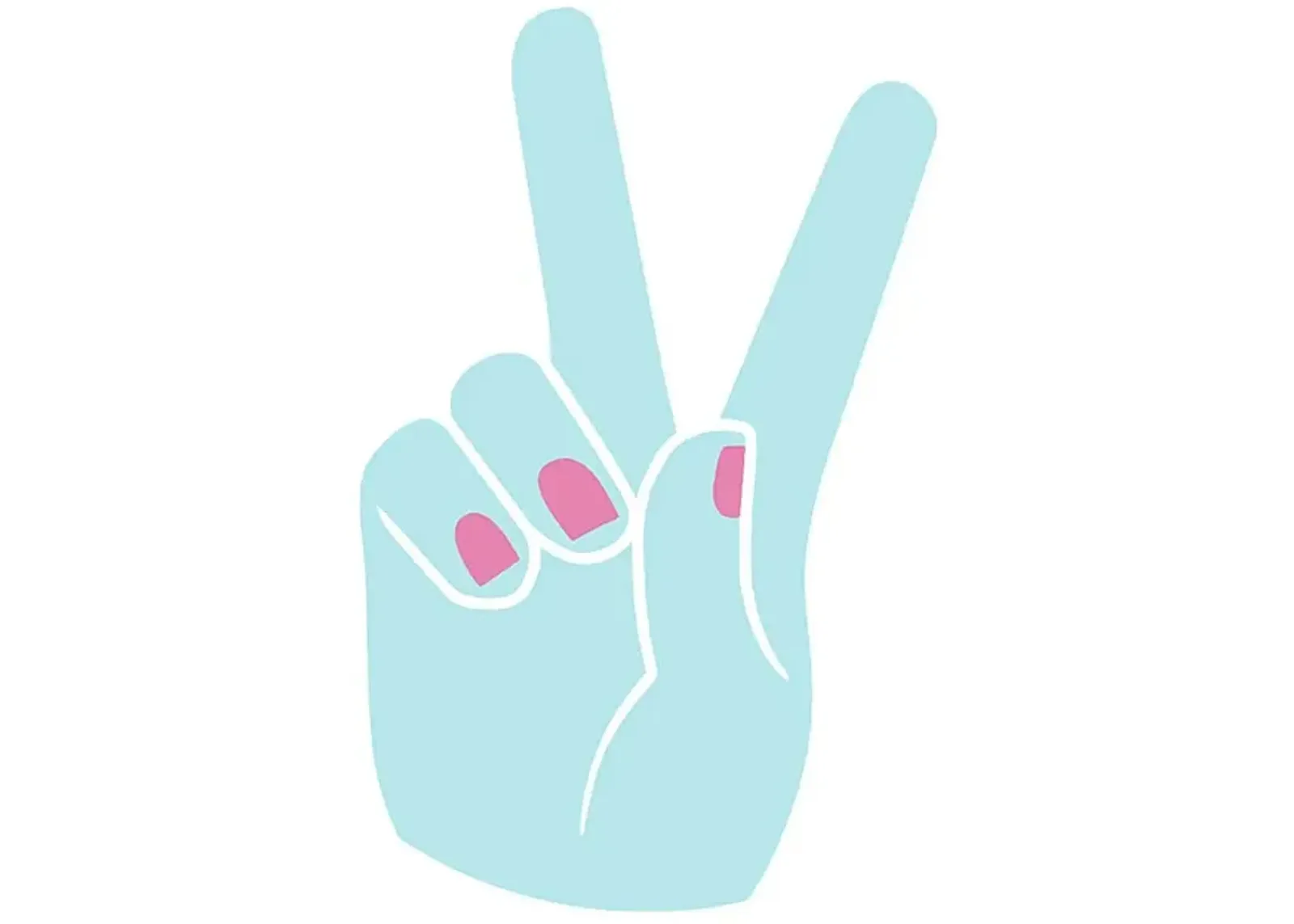 Kids Peace Hand Teal Artwork