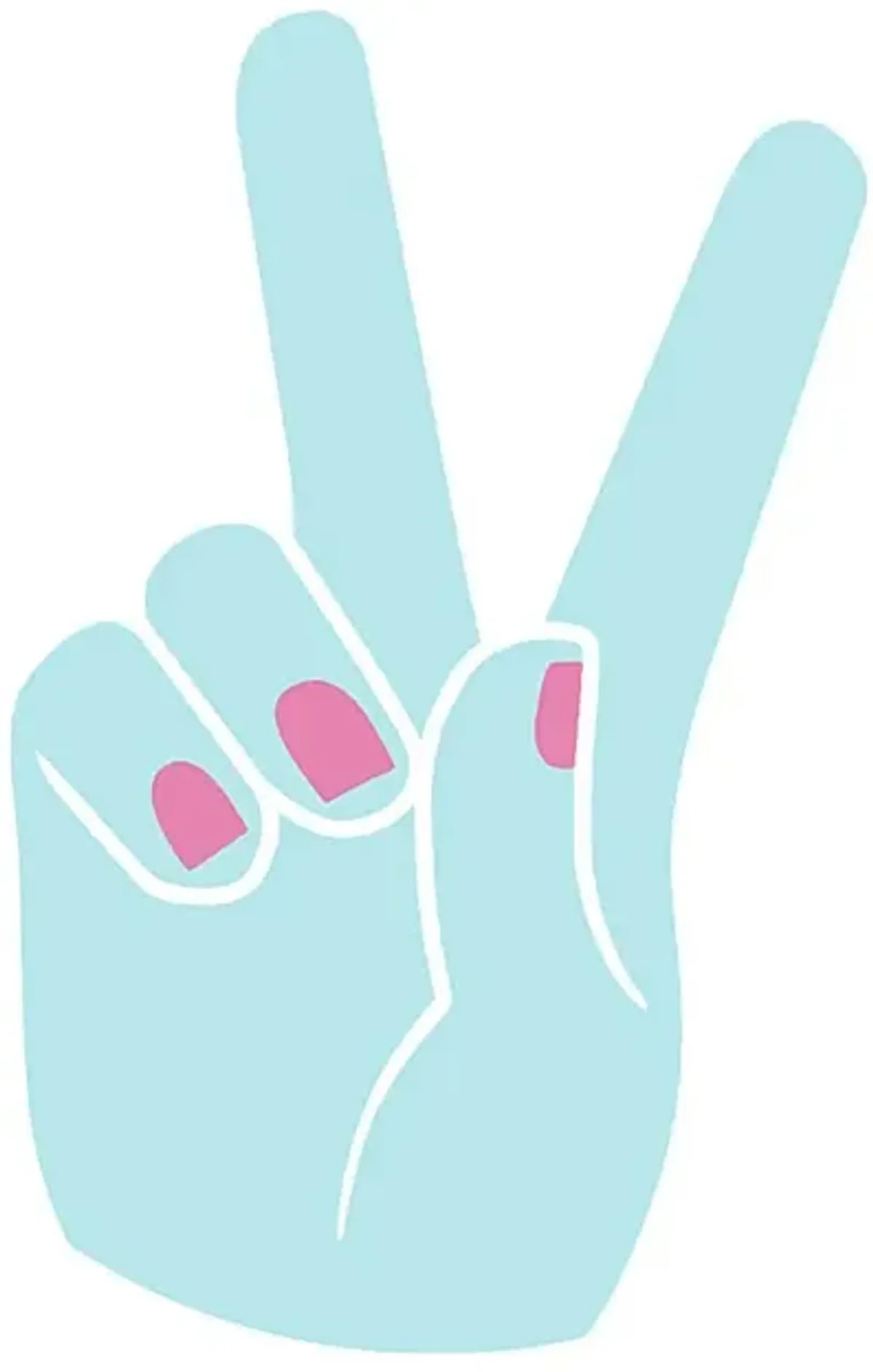 Kids Peace Hand Teal Artwork