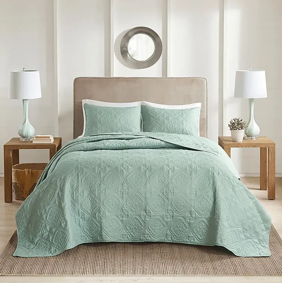 Gingerish Seafoam 3 Pc Full/Queen Bedspread