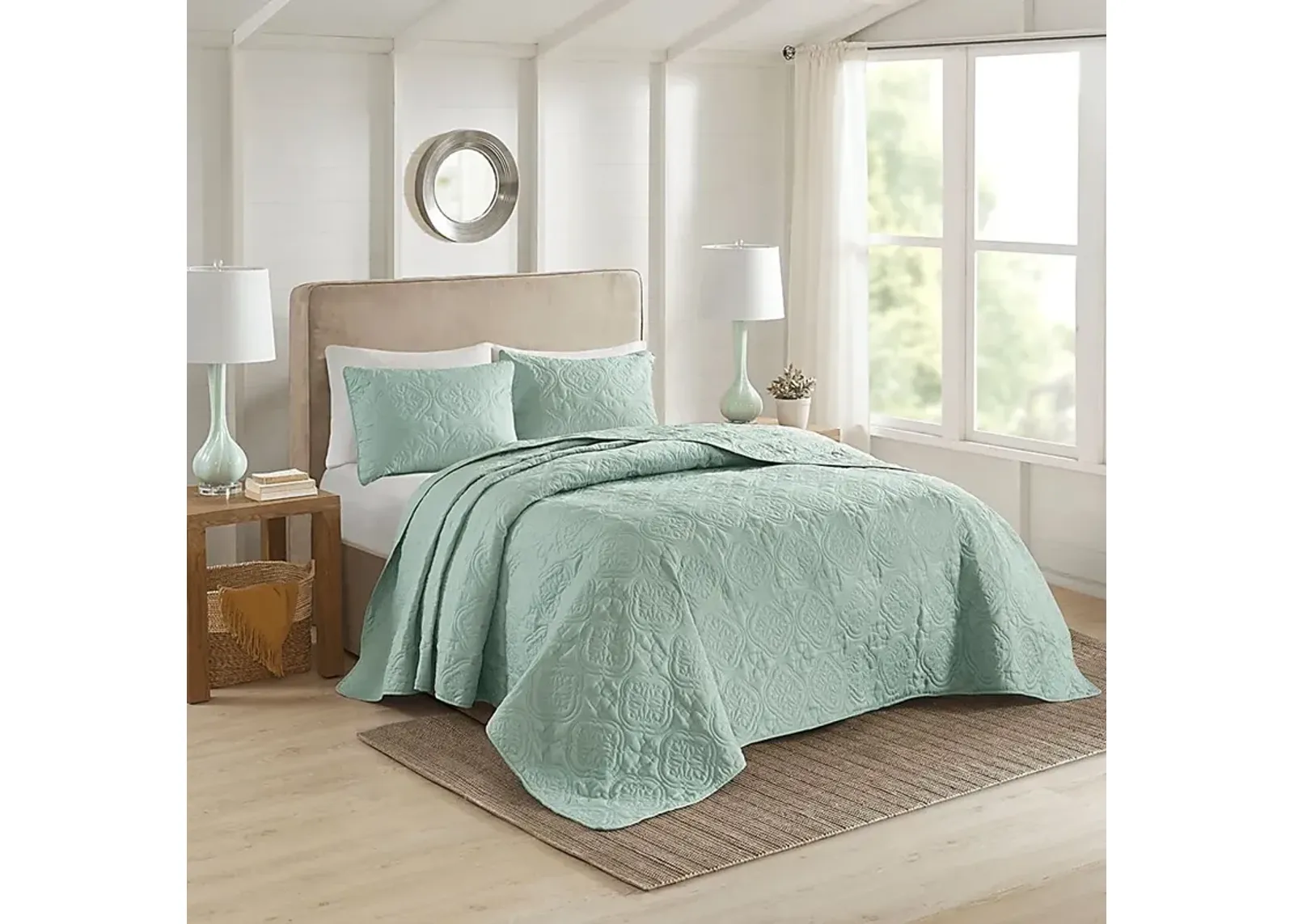 Gingerish Seafoam 3 Pc Full/Queen Bedspread