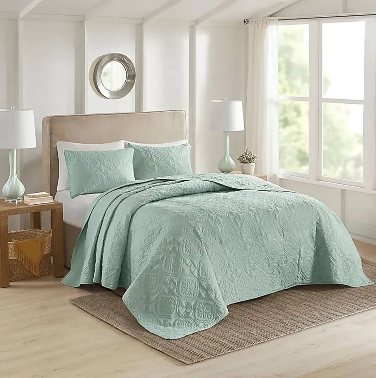 Gingerish Seafoam 3 Pc Full/Queen Bedspread