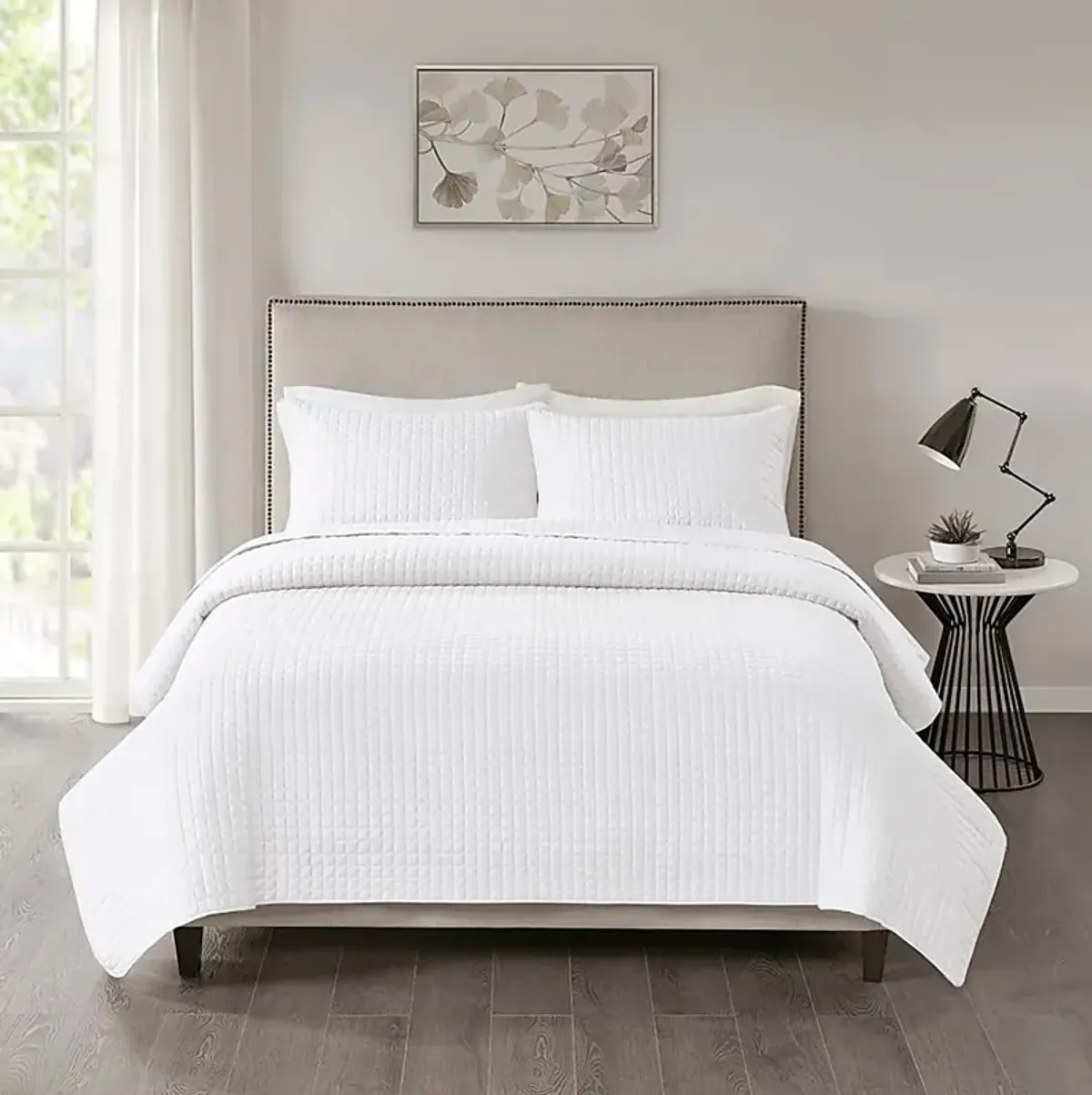 Kineton White 3 Pc King/California King Coverlet Set