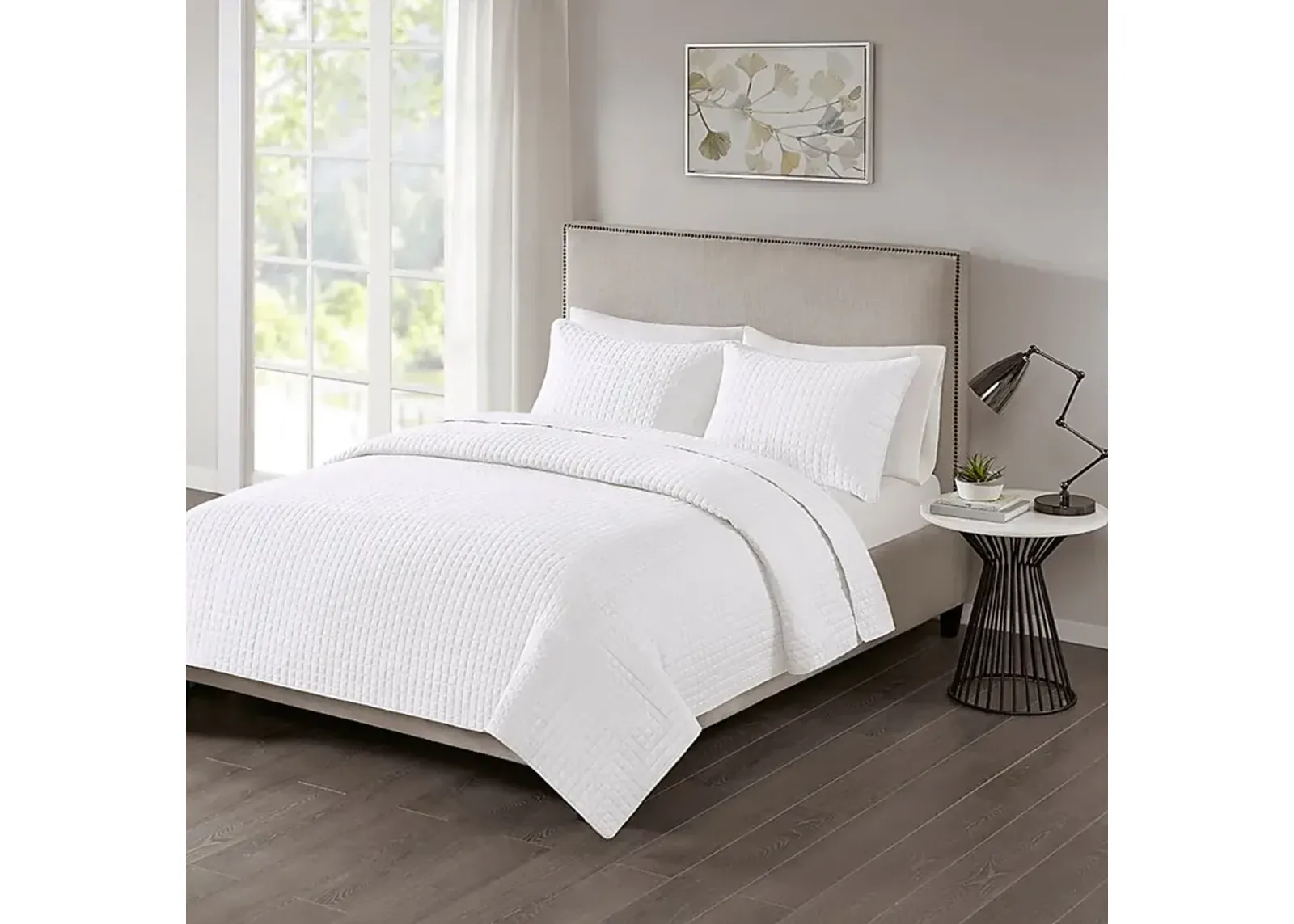 Kineton White 3 Pc King/California King Coverlet Set