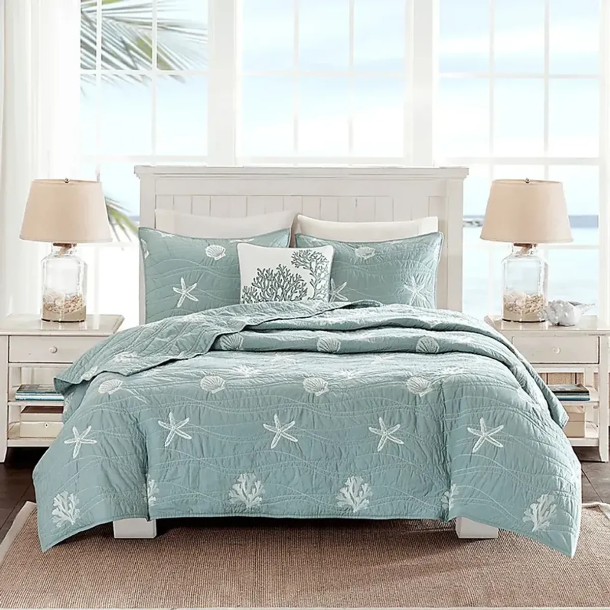 Mahaska Seafoam 4 Pc Full/Queen Coverlet Set