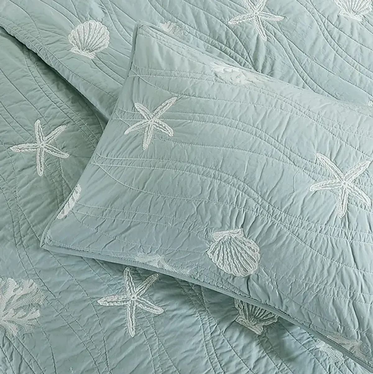 Mahaska Seafoam 4 Pc Full/Queen Coverlet Set