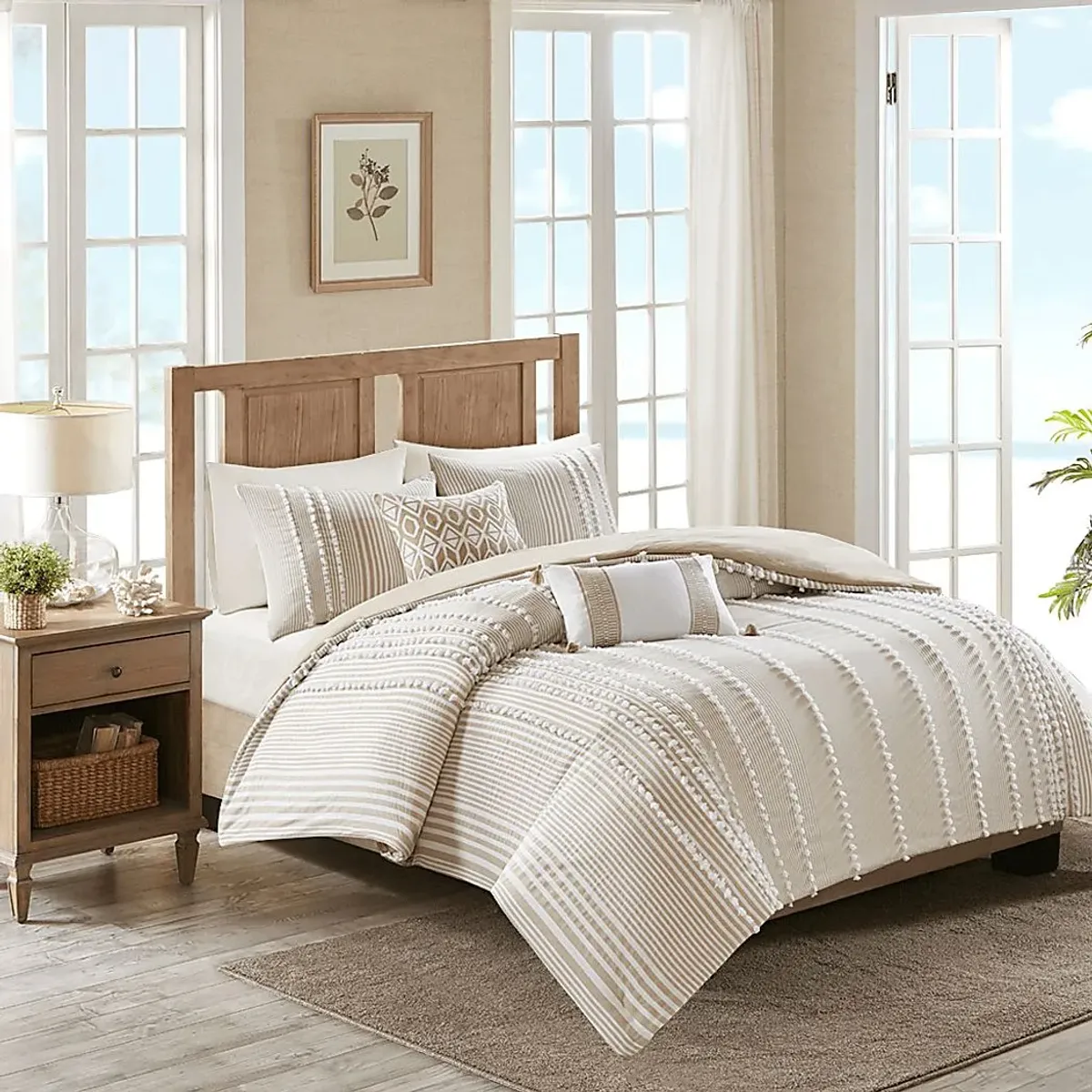 Lackender Taupe 3 Pc Full/Queen Duvet Set