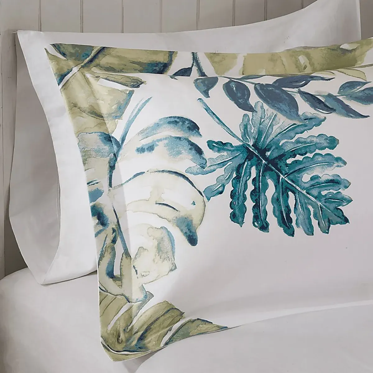 Magoword White Green 5 Pc King Duvet Set