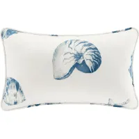 Mahier White Blue Accent Pillow