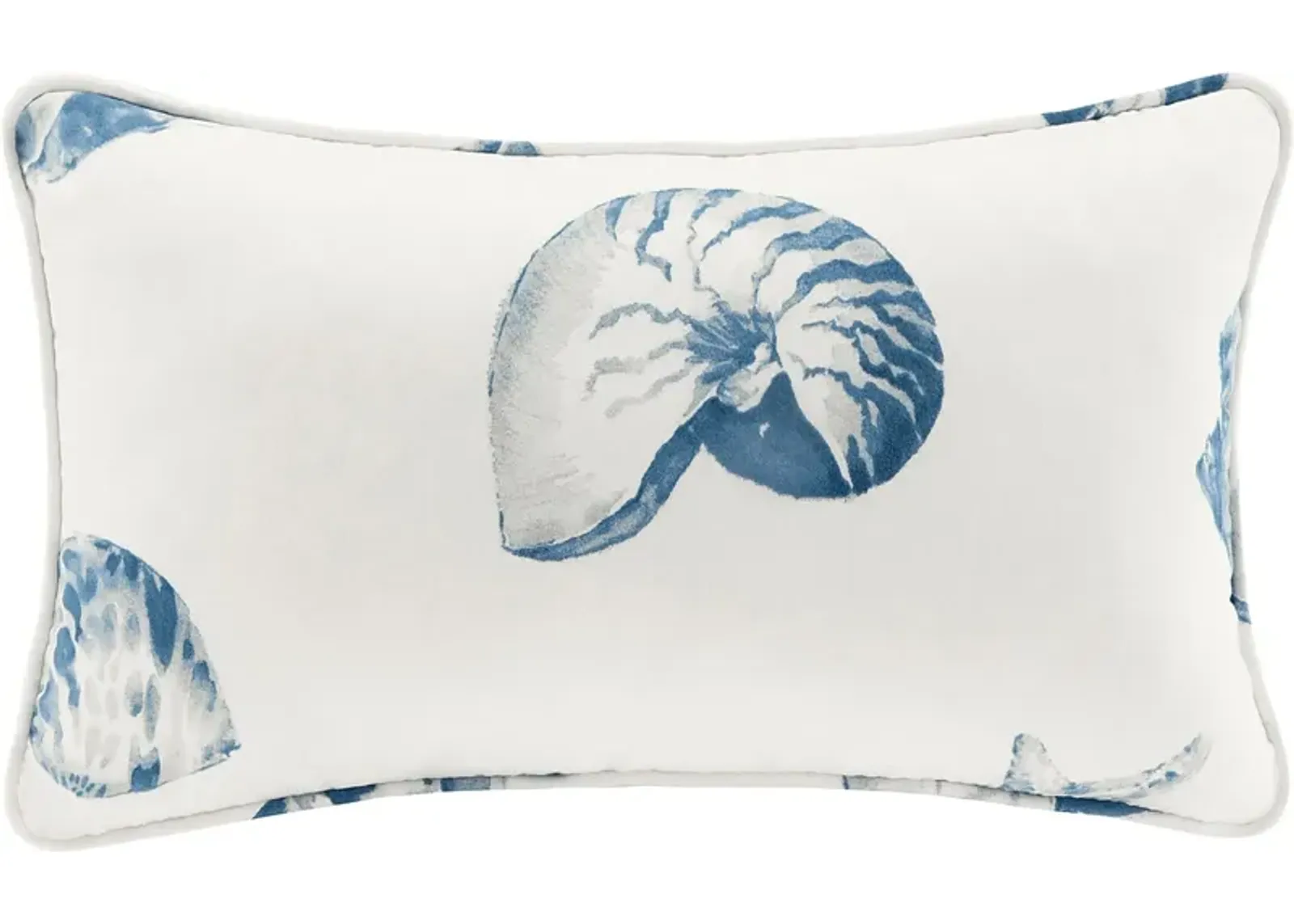 Mahier White Blue Accent Pillow