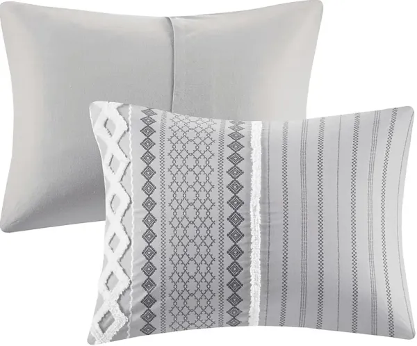 Plaen Gray 3 Pc Full/Queen Comforter Set