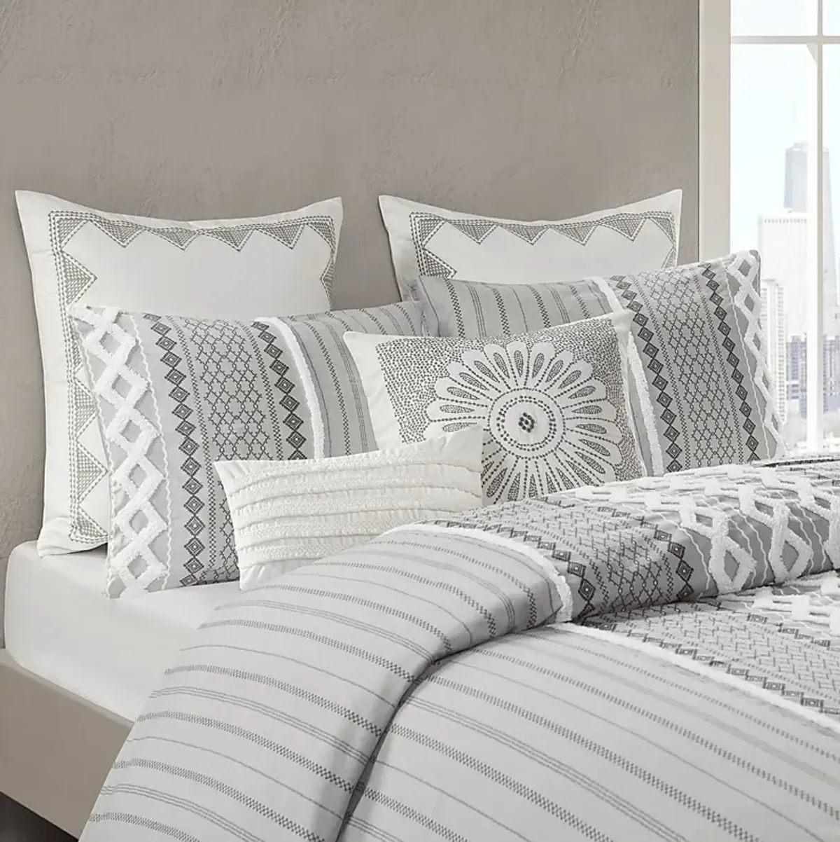 Plaen Gray 3 Pc King/California Comforter Set