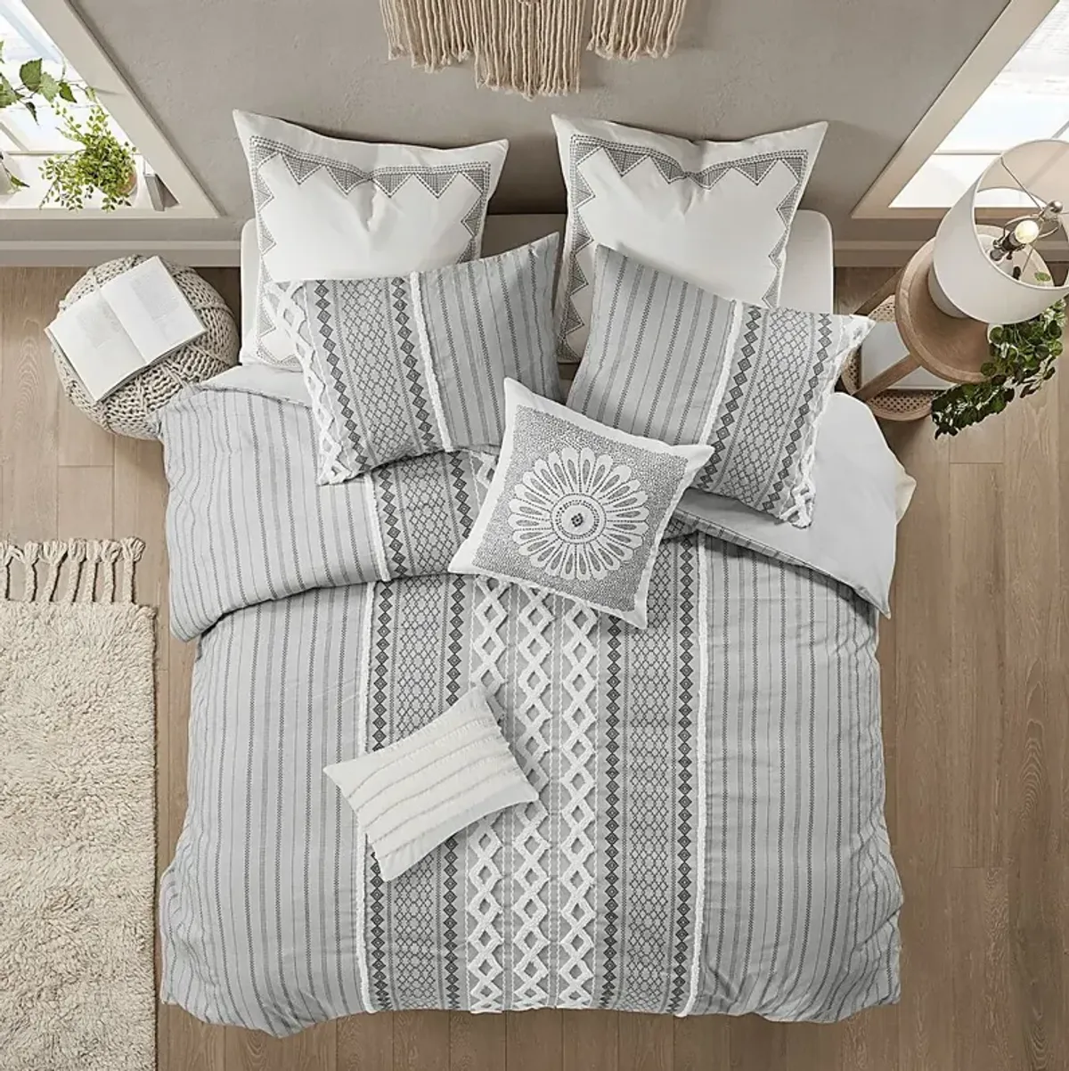 Plaen Gray 3 Pc King/California Comforter Set