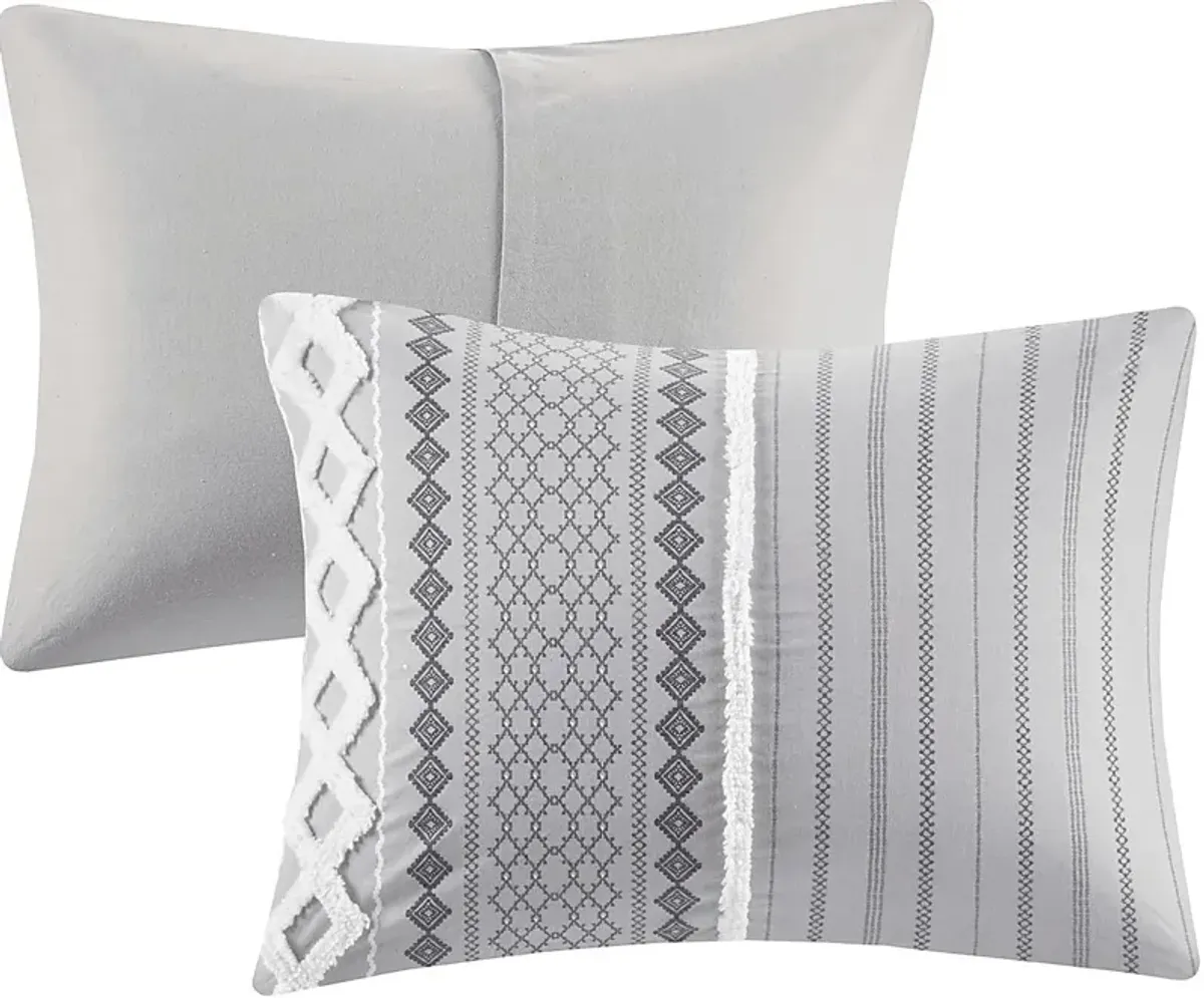 Plaen Gray 3 Pc King/California Comforter Set