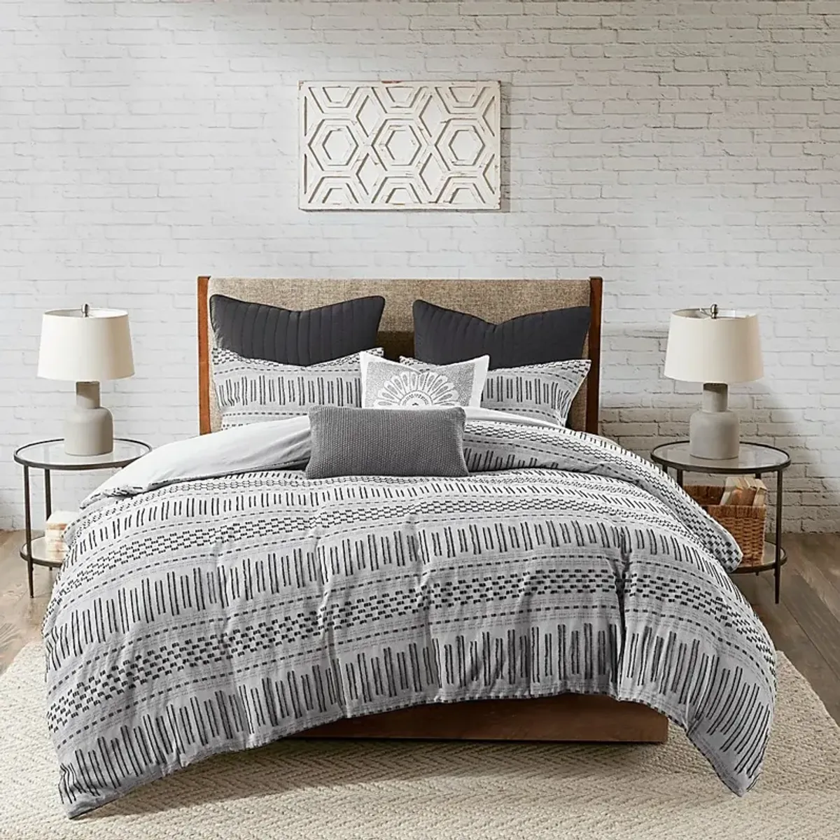 Sharader Gray 3 Pc Full/Queen Comforter Set