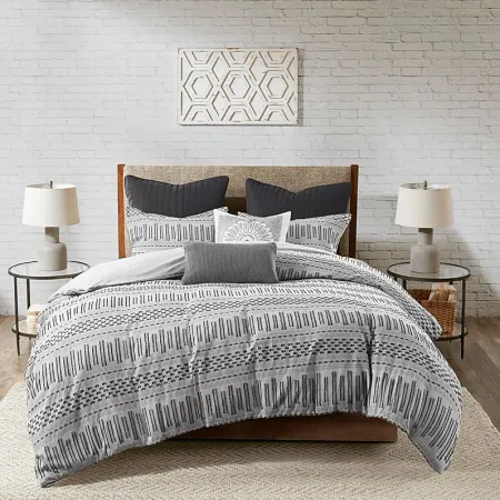 Shrader Gray 3 Pc King/California Comforter Set