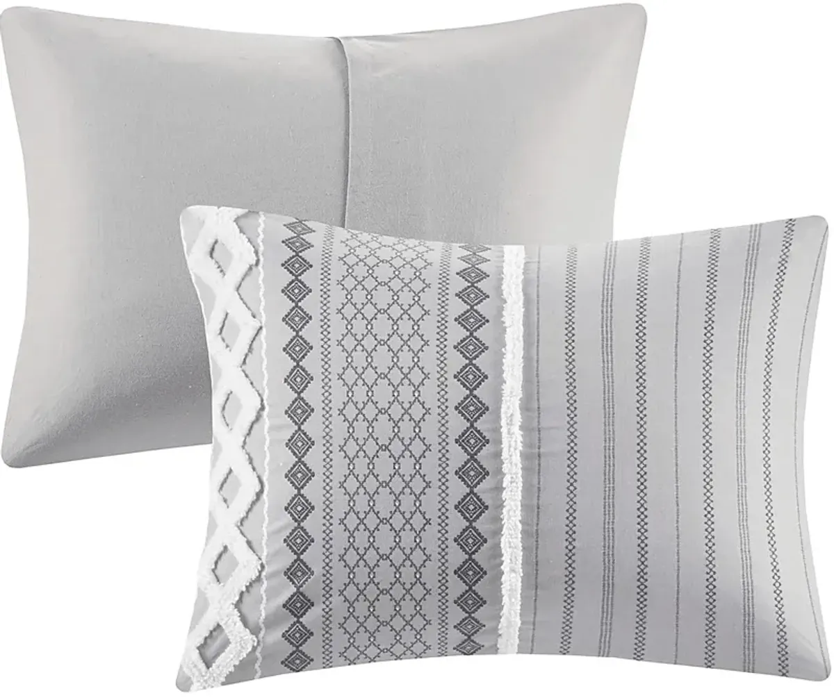 Plaen Gray 3 Pc Full/Queen Duvet Set