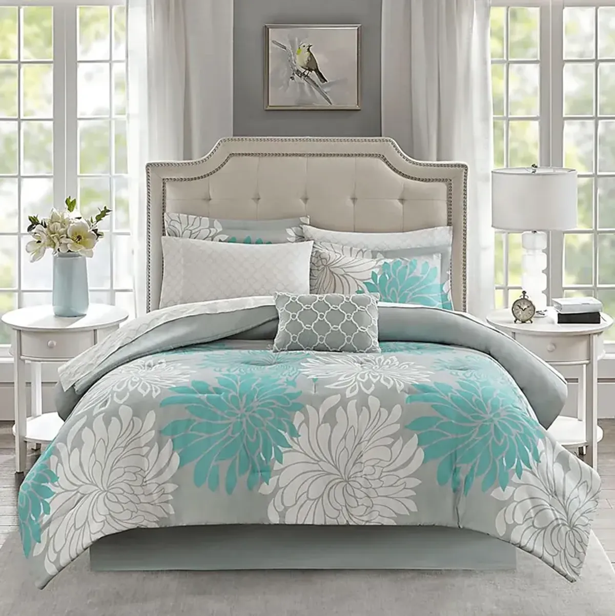 Papania Blue 7 Pc Twin Comforter Set