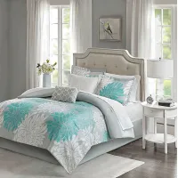 Papania Blue 7 Pc Twin Comforter Set