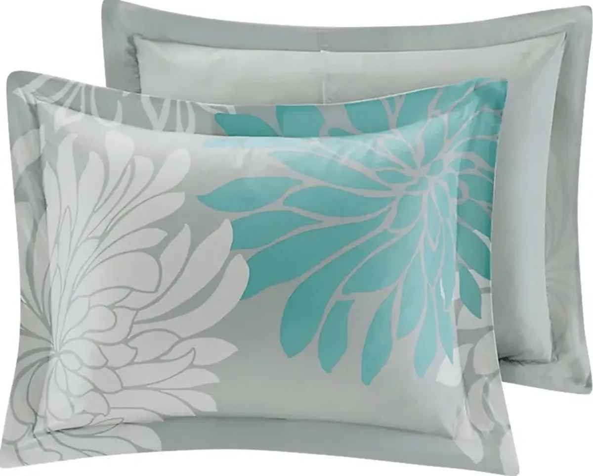 Papania Blue 9 Pc King Comforter Set