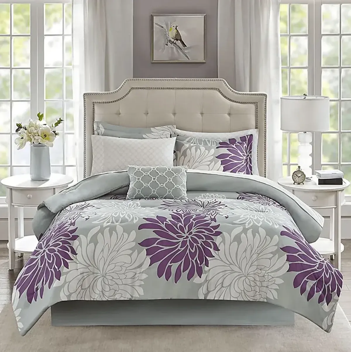 Papania Purple 9 Pc King Comforter Set