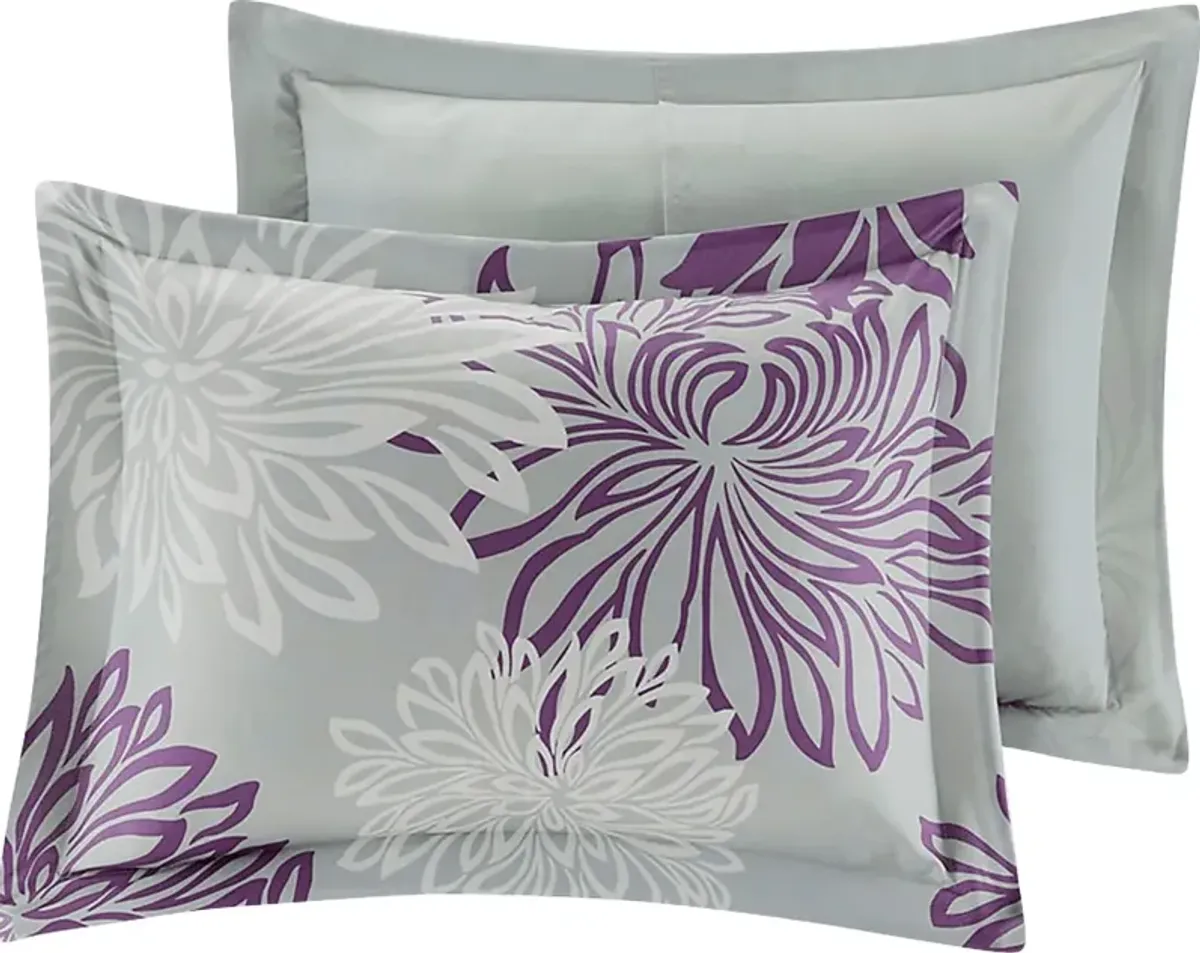 Papania Purple 9 Pc King Comforter Set