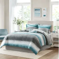 Paysee Blue 9 Pc Full Comforter Set