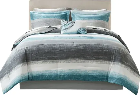 Paysee Blue 9 Pc Queen Comforter Set
