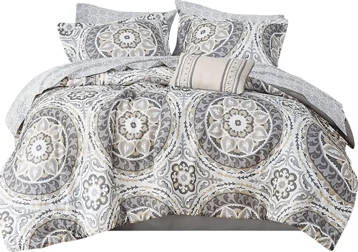 Periston Taupe 7 Pc Twin Comforter Set