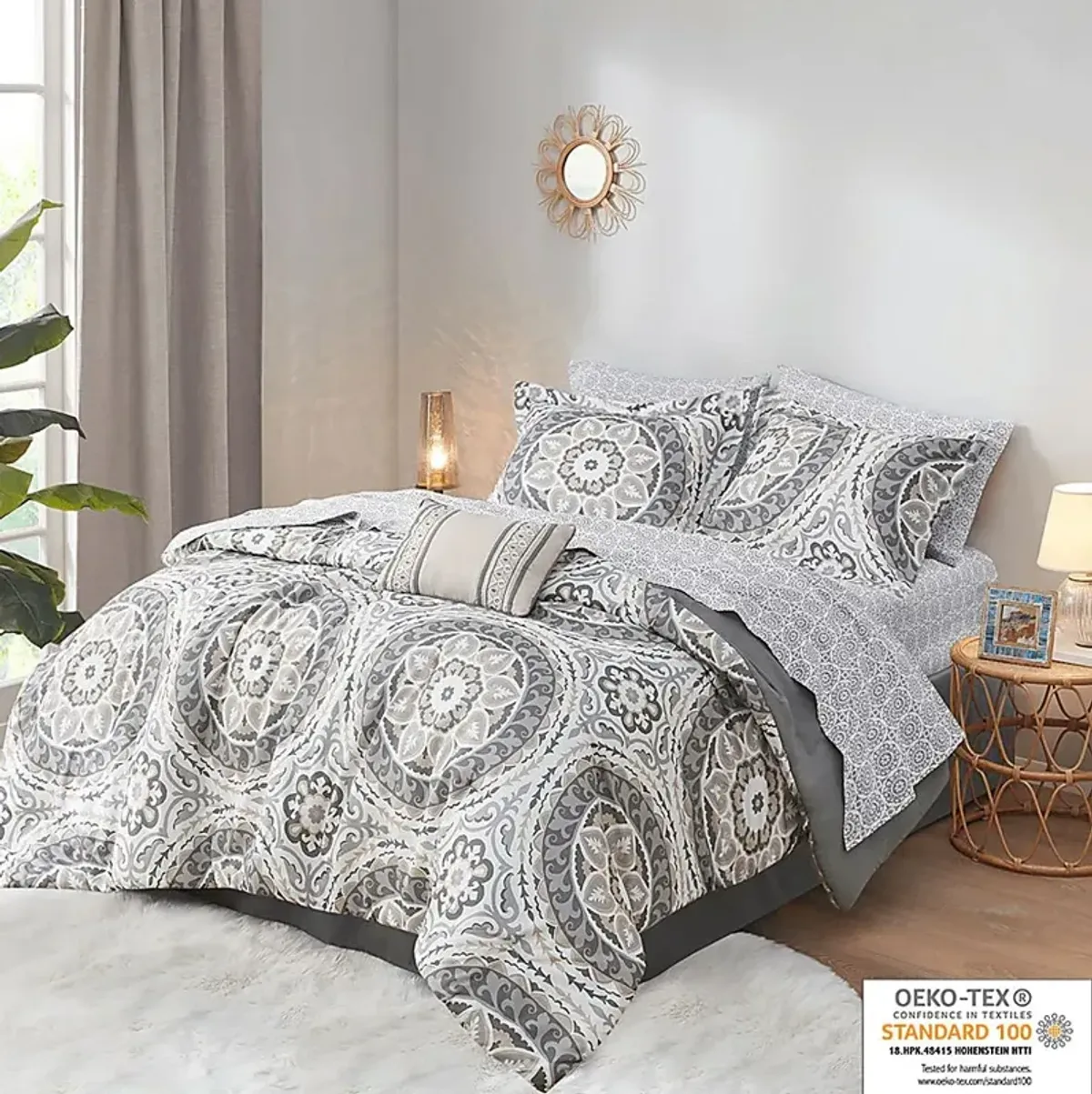 Periston Taupe 9 Pc Queen Comforter Set