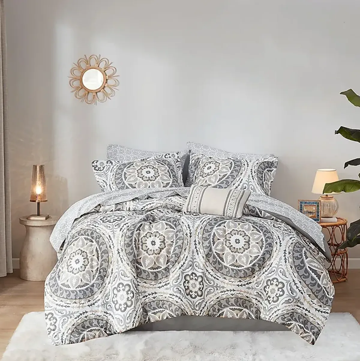 Periston Taupe 9 Pc Queen Comforter Set