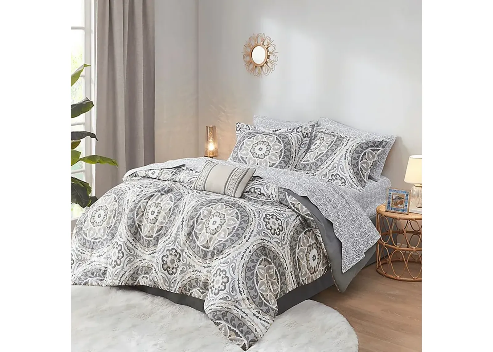 Periston Taupe 9 Pc Queen Comforter Set