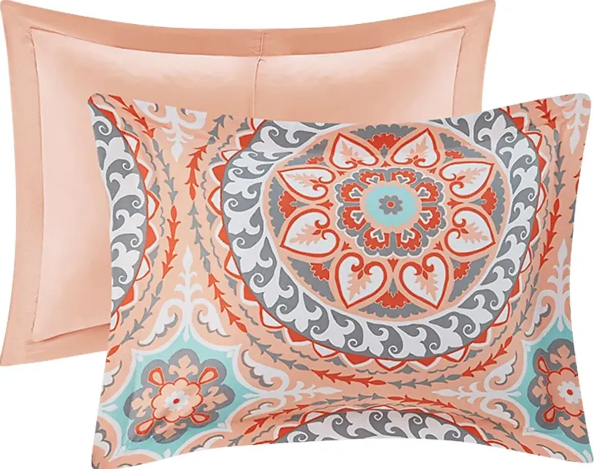 Perrault Coral 9 Pc Queen Comforter Set