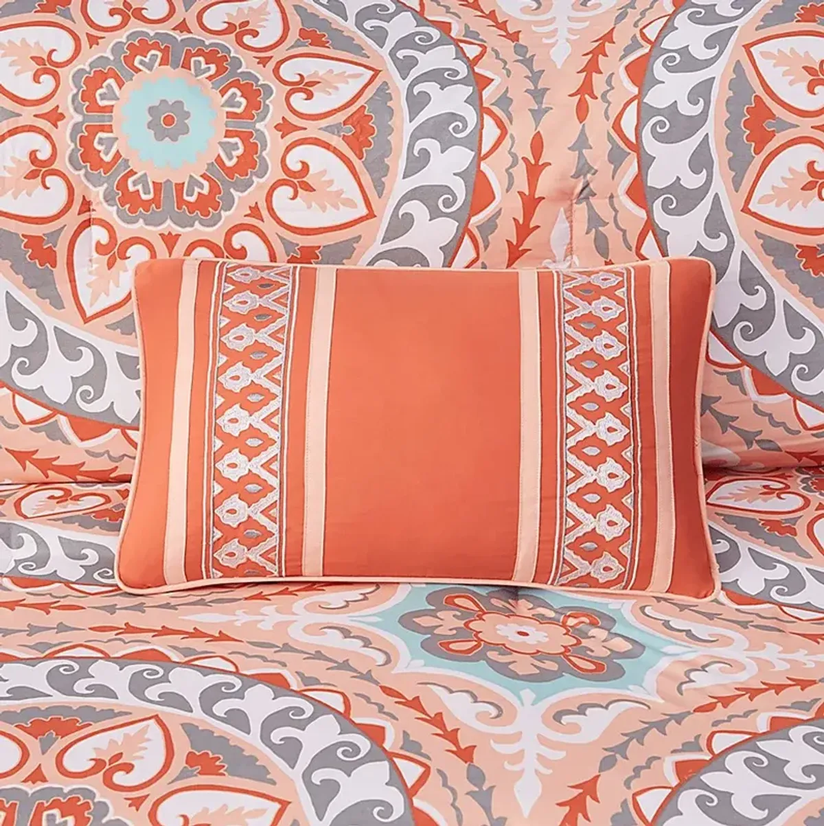 Perrault Coral 9 Pc Queen Comforter Set