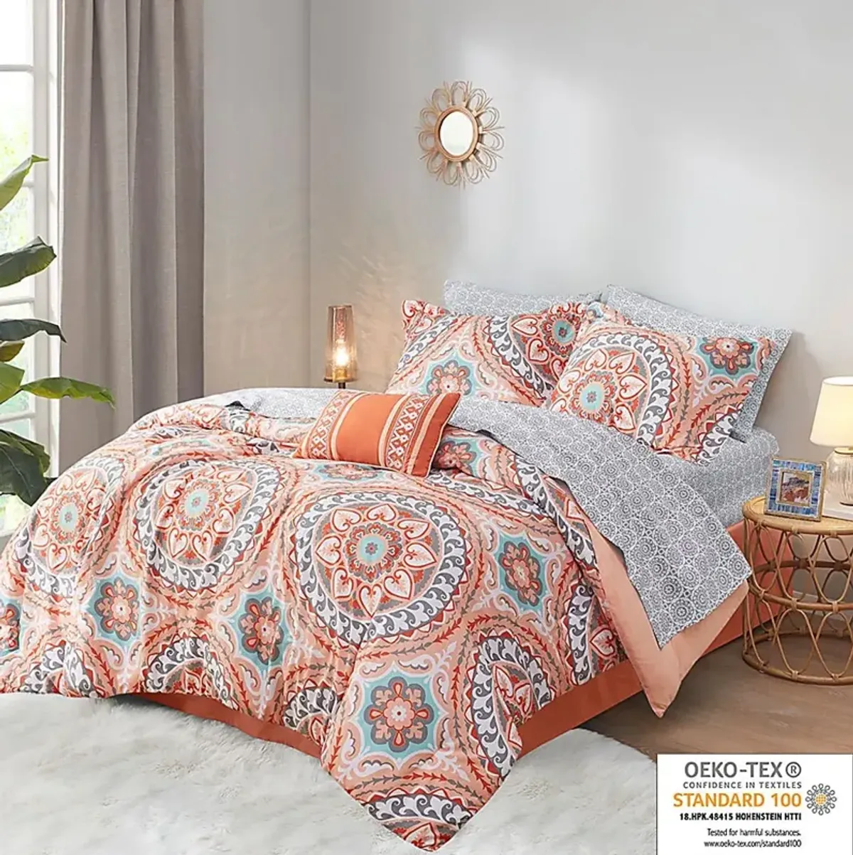 Perrault Coral 9 Pc Queen Comforter Set