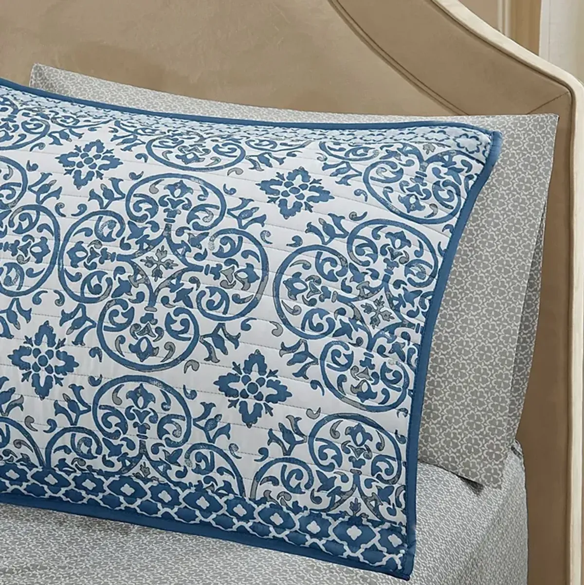 Poeyfarre Blue 8 Pc Full Coverlet Set