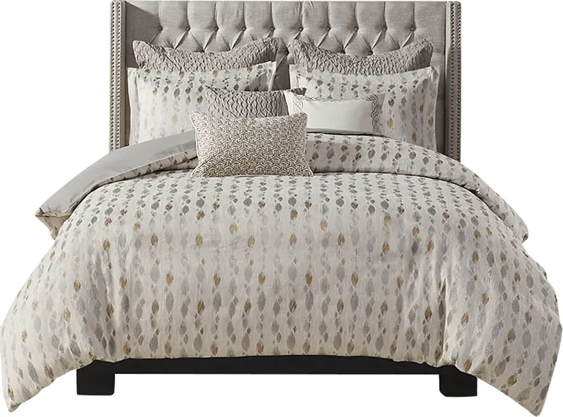 Roffignae Taupe 8 Pc Queen Comforter Set