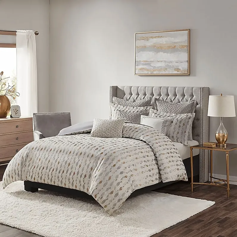 Roffignae Taupe 9 Pc King Comforter Set