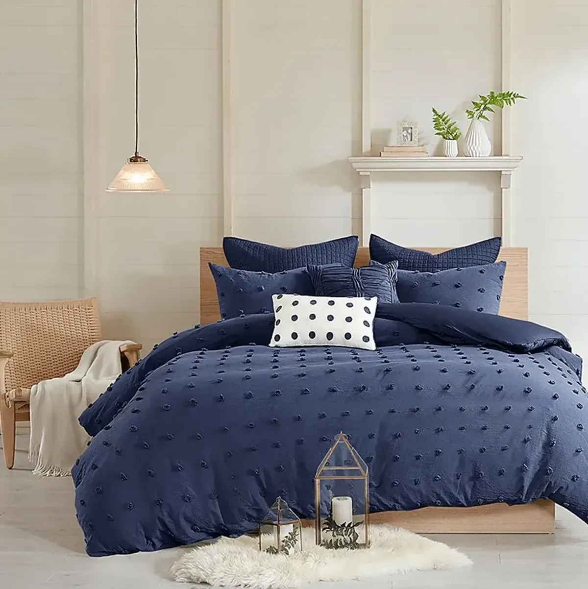 Samorar Blue 7 Pc Full/Queen Comforter Set