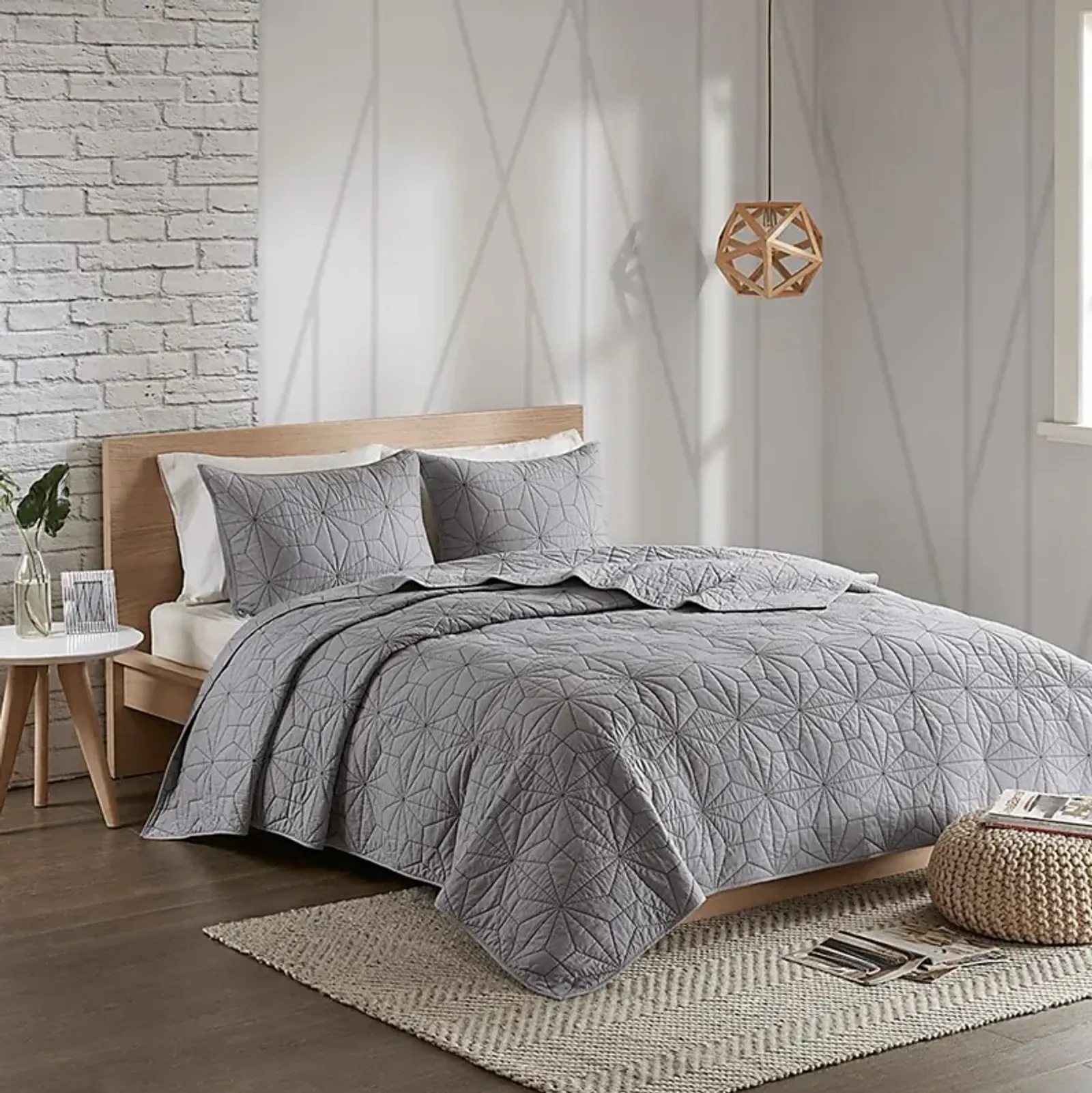 Saroie Gray 3 Pc King/California King Coverlet Set