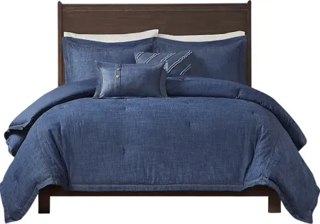 Ulloa Blue 5 Pc Full Comforter Set