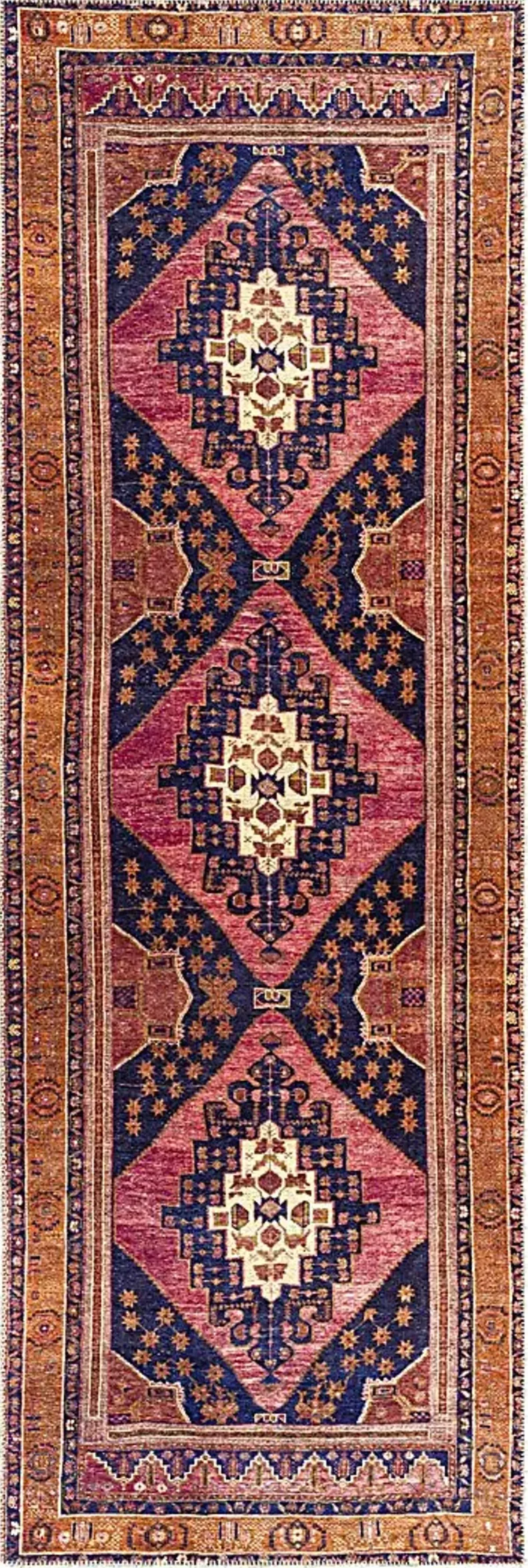 Emelyn Orange 2'5 x 7'8 Runner Rug