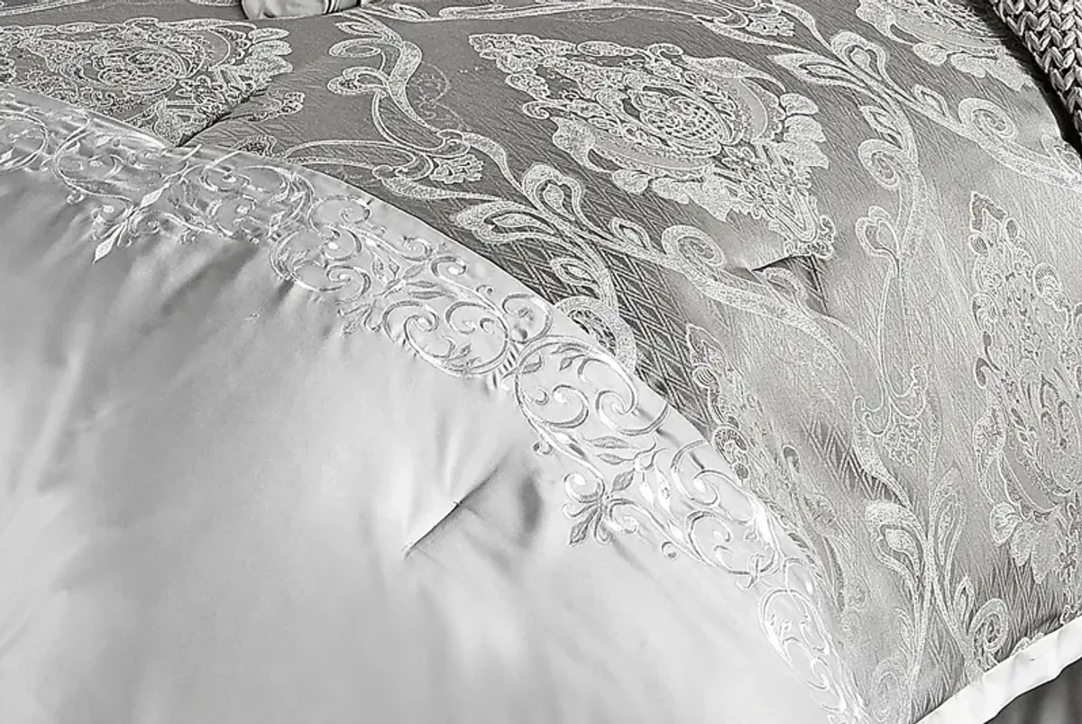 Anseor Gray 12 Pc Queen Comforter Set