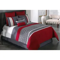 Buggshotte Red 8 Pc Queen Comforter Set