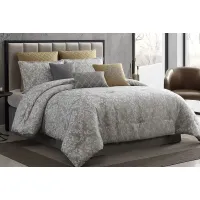 Blenheim Gray 10 Pc King Comforter Set