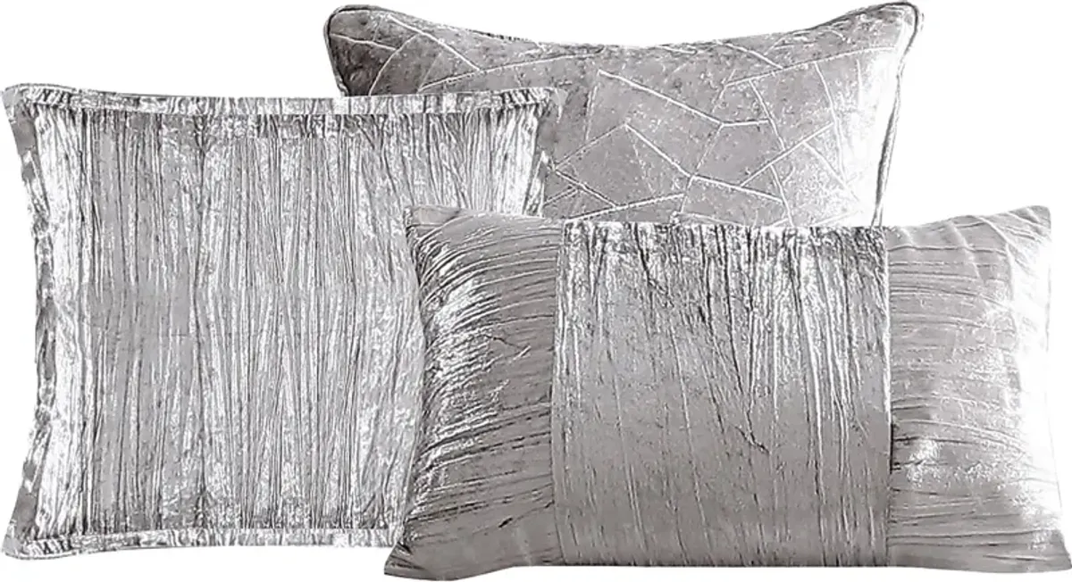 Cliffland Silver 7 Pc Queen Comforter Set