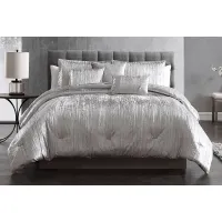 Cliffland Silver 7 Pc Queen Comforter Set