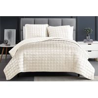 Constock White 3 Pc King Coverlet Set