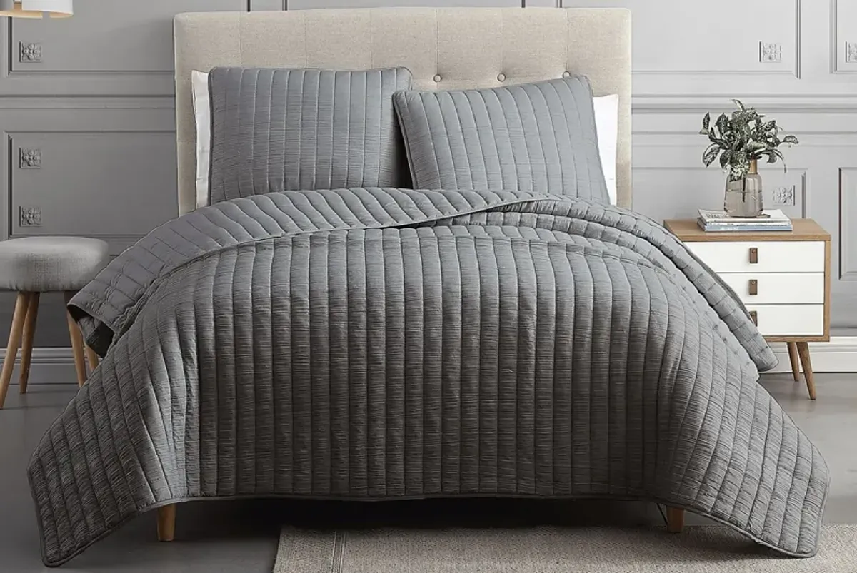 Corvair Dark Gray 3 Pc King Coverlet Set