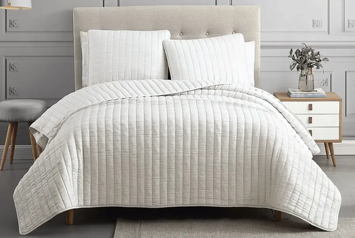 Corvair Ivory 3 Pc Queen Coverlet Set