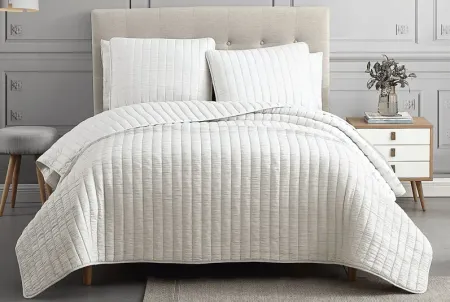Corvair Ivory 3 Pc Queen Coverlet Set